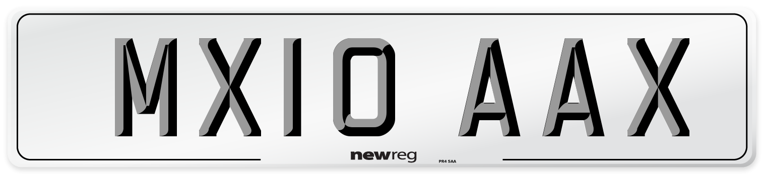 MX10 AAX Number Plate from New Reg